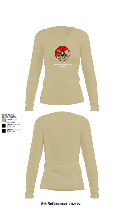 7th Squadron, Sixth Cavalry Regiment 24299123 Women's Long Sleeve V-neck Shirt - 82