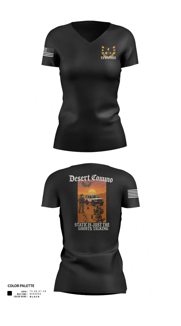 Womens Short Sleeve Vneck Shirt, Task Force Bataan, , Teamtime, Team time, sublimation, custom sports apparel, team uniforms, spirit wear, spiritwear, sports uniforms, custom shirts, team store, custom team store, fundraiser sports, apparel fundraiser