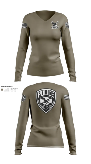 Womens Long Sleeve Vneck Shirt, Blackhawk Police, Police, Teamtime, Team time, sublimation, custom sports apparel, team uniforms, spirit wear, spiritwear, sports uniforms, custom shirts, team store, custom team store, fundraiser sports, apparel fundraiser