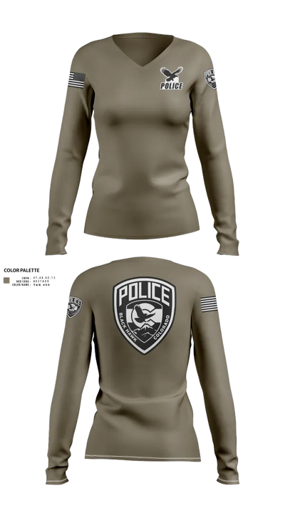 Blackhawk Police 55681281 Women's Long Sleeve V-neck Shirt - 22