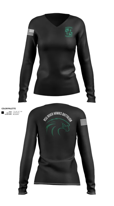 River Hawks 91218666 Women's Long Sleeve V-neck Shirt - 110