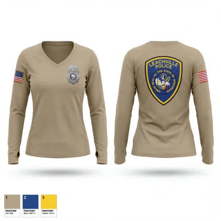 Womens Long Sleeve Vneck Shirt, Leachville Police Department, Police, Teamtime, Team time, sublimation, custom sports apparel, team uniforms, spirit wear, spiritwear, sports uniforms, custom shirts, team store, custom team store, fundraiser sports, apparel fundraiser