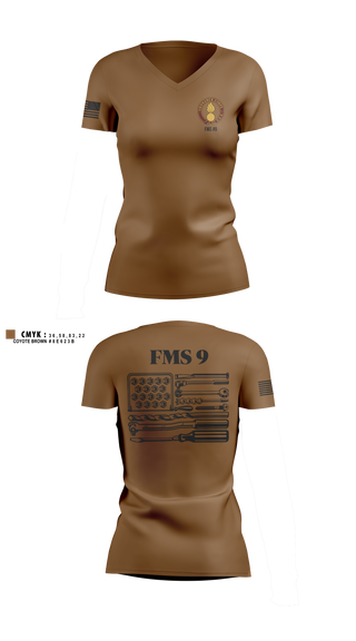 Womens Short Sleeve Vneck Shirt, FMS #9, Army, Teamtime, Team time, sublimation, custom sports apparel, team uniforms, spirit wear, spiritwear, sports uniforms, custom shirts, team store, custom team store, fundraiser sports, apparel fundraiser