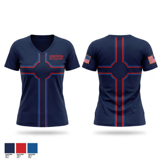 Womens Short Sleeve Vneck Shirt, Stoughton Fire Department, Fire Department, Teamtime, Team time, sublimation, custom sports apparel, team uniforms, spirit wear, spiritwear, sports uniforms, custom shirts, team store, custom team store, fundraiser sports, apparel fundraiser