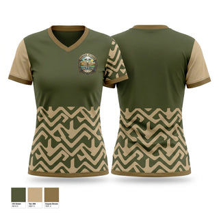 Womens Short Sleeve Vneck Shirt, Airborne Veterans Gold Club, Golf, Teamtime, Team time, sublimation, custom sports apparel, team uniforms, spirit wear, spiritwear, sports uniforms, custom shirts, team store, custom team store, fundraiser sports, apparel fundraiser
