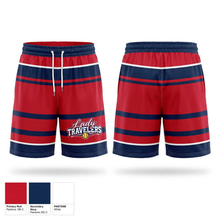 Athletic Shorts With Pockets, Lady Travelers, Softball, Teamtime, Team time, sublimation, custom sports apparel, team uniforms, spirit wear, spiritwear, sports uniforms, custom shirts, team store, custom team store, fundraiser sports, apparel fundraiser