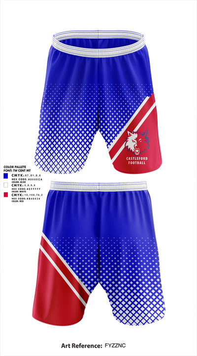 Castleford High School Football 62793414 Athletic Shorts With Pockets - 1