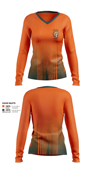 Womens Long Sleeve Vneck Shirt, Honey Grove, Softball, Teamtime, Team time, sublimation, custom sports apparel, team uniforms, spirit wear, spiritwear, sports uniforms, custom shirts, team store, custom team store, fundraiser sports, apparel fundraiser