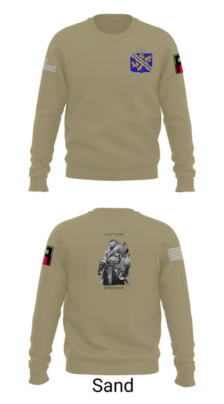 Crew Neck Sweatshirt, 1-306th IN BN, , Teamtime, Team time, sublimation, custom sports apparel, team uniforms, spirit wear, spiritwear, sports uniforms, custom shirts, team store, custom team store, fundraiser sports, apparel fundraiser