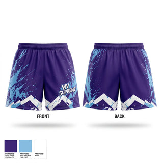 Womens Shorts, WV Supreme, Men's Basketball, Teamtime, Team time, sublimation, custom sports apparel, team uniforms, spirit wear, spiritwear, sports uniforms, custom shirts, team store, custom team store, fundraiser sports, apparel fundraiser