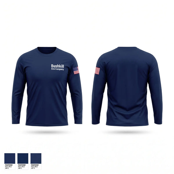 Long Sleeve Performance Shirt, Bushkill Fire Company, Fire Department, Teamtime, Team time, sublimation, custom sports apparel, team uniforms, spirit wear, spiritwear, sports uniforms, custom shirts, team store, custom team store, fundraiser sports, apparel fundraiser