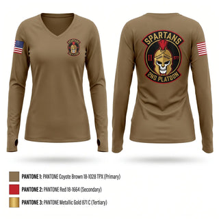 Womens Long Sleeve Vneck Shirt, Spartans, Army, Teamtime, Team time, sublimation, custom sports apparel, team uniforms, spirit wear, spiritwear, sports uniforms, custom shirts, team store, custom team store, fundraiser sports, apparel fundraiser