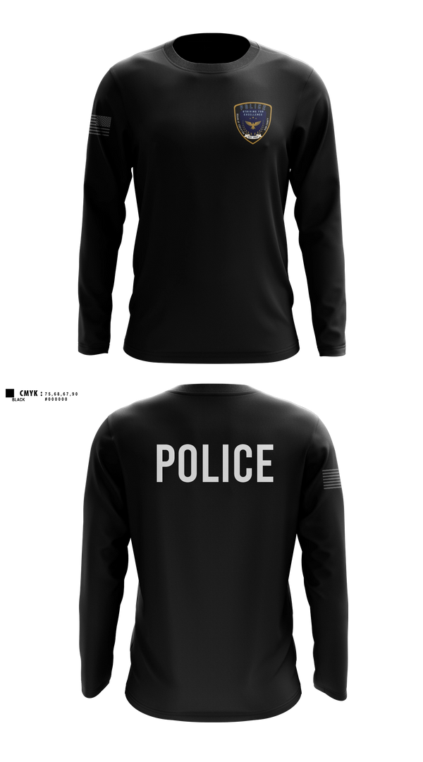 Long Sleeve Performance Shirt, Bibb County BOE Police Department, Police, Teamtime, Team time, sublimation, custom sports apparel, team uniforms, spirit wear, spiritwear, sports uniforms, custom shirts, team store, custom team store, fundraiser sports, apparel fundraiser