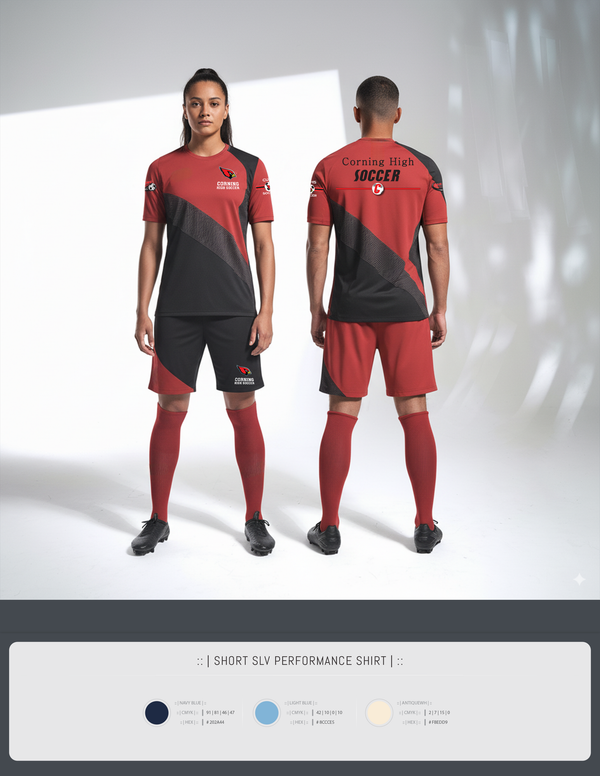 Short Sleeve Performance Shirt, Corning Boys Soccer, Men's Soccer, Teamtime, Team time, sublimation, custom sports apparel, team uniforms, spirit wear, spiritwear, sports uniforms, custom shirts, team store, custom team store, fundraiser sports, apparel fundraiser