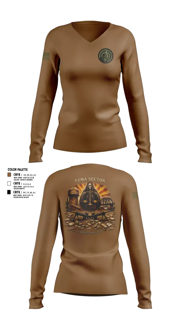 Womens Long Sleeve Vneck Shirt, Sector Intelligence Unit, Police, Teamtime, Team time, sublimation, custom sports apparel, team uniforms, spirit wear, spiritwear, sports uniforms, custom shirts, team store, custom team store, fundraiser sports, apparel fundraiser