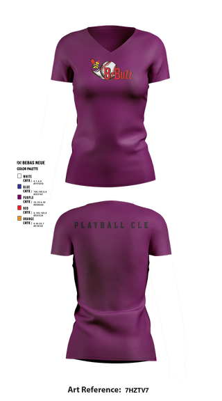 Womens Short Sleeve Vneck Shirt, B Buzz Baseball League, Baseball, Teamtime, Team time, sublimation, custom sports apparel, team uniforms, spirit wear, spiritwear, sports uniforms, custom shirts, team store, custom team store, fundraiser sports, apparel fundraiser