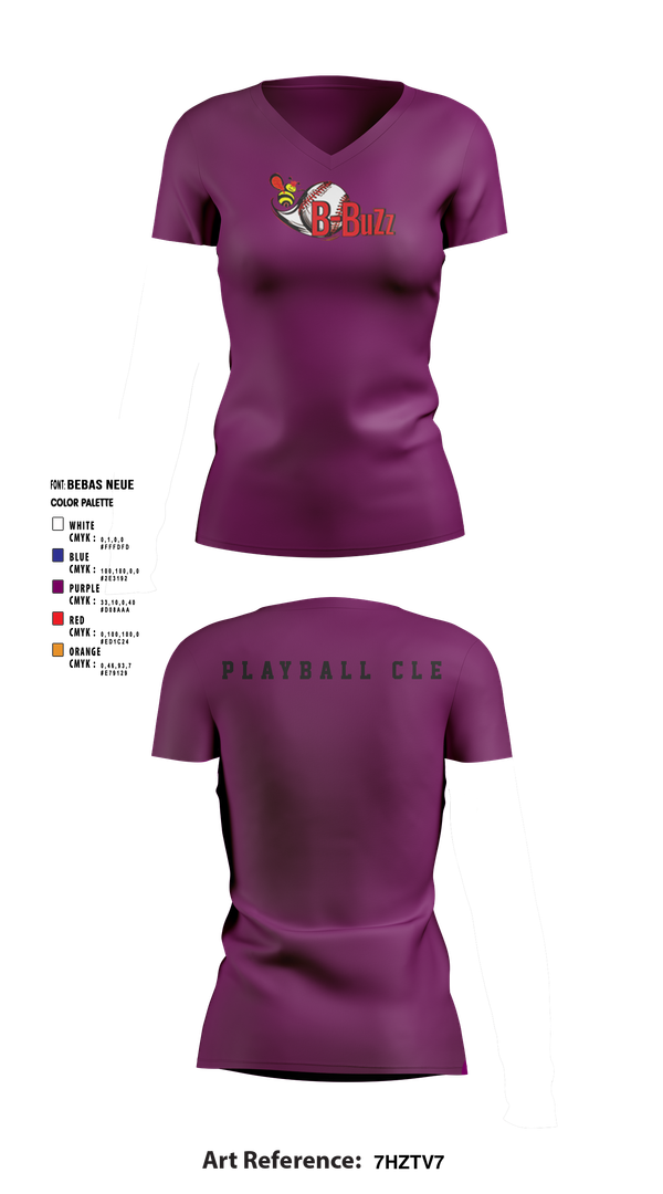 Womens Short Sleeve Vneck Shirt, B Buzz Baseball League, Baseball, Teamtime, Team time, sublimation, custom sports apparel, team uniforms, spirit wear, spiritwear, sports uniforms, custom shirts, team store, custom team store, fundraiser sports, apparel fundraiser
