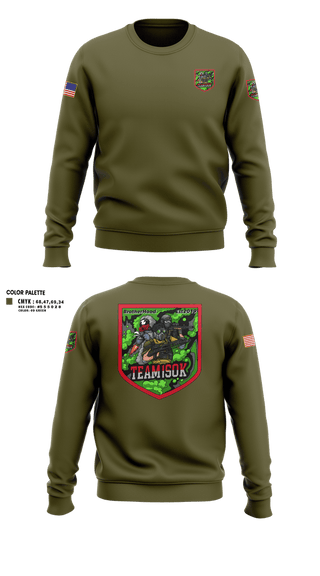 Crew Neck Sweatshirt, 1SOK, Army, Teamtime, Team time, sublimation, custom sports apparel, team uniforms, spirit wear, spiritwear, sports uniforms, custom shirts, team store, custom team store, fundraiser sports, apparel fundraiser