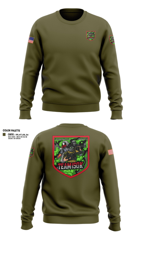 Crew Neck Sweatshirt, 1SOK, Army, Teamtime, Team time, sublimation, custom sports apparel, team uniforms, spirit wear, spiritwear, sports uniforms, custom shirts, team store, custom team store, fundraiser sports, apparel fundraiser
