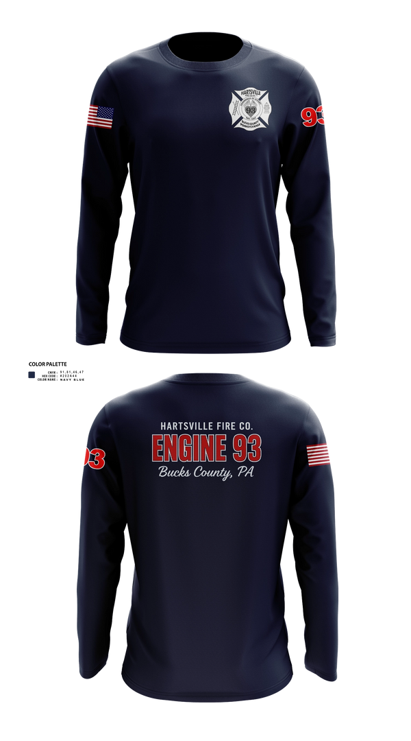 Long Sleeve Performance Shirt, Hartsville Fire Company, Fire Department, Teamtime, Team time, sublimation, custom sports apparel, team uniforms, spirit wear, spiritwear, sports uniforms, custom shirts, team store, custom team store, fundraiser sports, apparel fundraiser