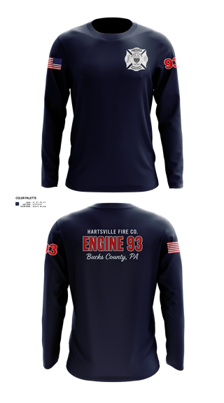 Long Sleeve Performance Shirt, Hartsville Fire Company, Fire Department, Teamtime, Team time, sublimation, custom sports apparel, team uniforms, spirit wear, spiritwear, sports uniforms, custom shirts, team store, custom team store, fundraiser sports, apparel fundraiser
