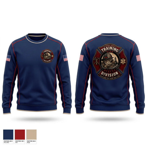 Crew Neck Sweatshirt, Putnam county fire rescue, Fire Department, Teamtime, Team time, sublimation, custom sports apparel, team uniforms, spirit wear, spiritwear, sports uniforms, custom shirts, team store, custom team store, fundraiser sports, apparel fundraiser