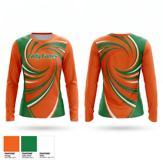 Long Sleeve Performance Shirt, Lady Canes, Softball, Teamtime, Team time, sublimation, custom sports apparel, team uniforms, spirit wear, spiritwear, sports uniforms, custom shirts, team store, custom team store, fundraiser sports, apparel fundraiser