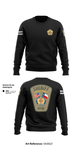 Crew Neck Sweatshirt, Willacy County Sheriff's Office, Police, Teamtime, Team time, sublimation, custom sports apparel, team uniforms, spirit wear, spiritwear, sports uniforms, custom shirts, team store, custom team store, fundraiser sports, apparel fundraiser
