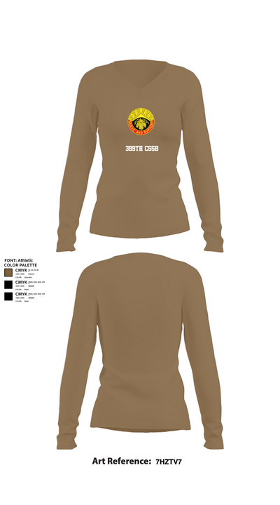 389th CSSB 42999540 Women's Long Sleeve V-neck Shirt - 2