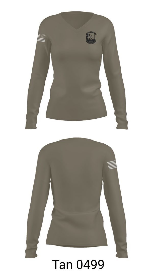 Womens Long Sleeve Vneck Shirt, Detachment 490, Air Force, Teamtime, Team time, sublimation, custom sports apparel, team uniforms, spirit wear, spiritwear, sports uniforms, custom shirts, team store, custom team store, fundraiser sports, apparel fundraiser