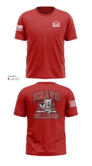 Old School Cotton Feel Shirt, Bravo Company “Bulldogs” 31st Engineer Battalion, , Teamtime, Team time, sublimation, custom sports apparel, team uniforms, spirit wear, spiritwear, sports uniforms, custom shirts, team store, custom team store, fundraiser sports, apparel fundraiser