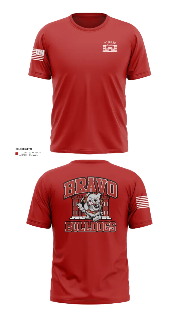 Old School Cotton Feel Shirt, Bravo Company “Bulldogs” 31st Engineer Battalion, , Teamtime, Team time, sublimation, custom sports apparel, team uniforms, spirit wear, spiritwear, sports uniforms, custom shirts, team store, custom team store, fundraiser sports, apparel fundraiser