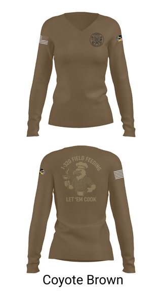 Womens Long Sleeve Vneck Shirt, 1-320th, , Teamtime, Team time, sublimation, custom sports apparel, team uniforms, spirit wear, spiritwear, sports uniforms, custom shirts, team store, custom team store, fundraiser sports, apparel fundraiser