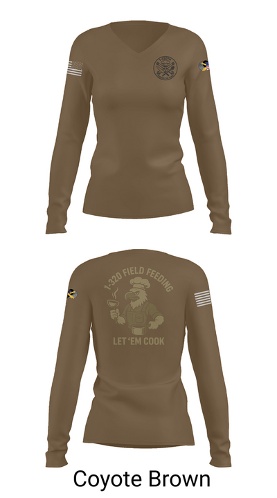 1-320th 33901003 Women's Long Sleeve V-neck Shirt - 17