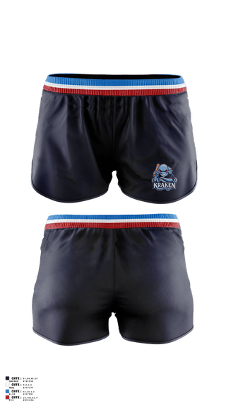 Womens Shorts, Kraken, Baseball, Teamtime, Team time, sublimation, custom sports apparel, team uniforms, spirit wear, spiritwear, sports uniforms, custom shirts, team store, custom team store, fundraiser sports, apparel fundraiser