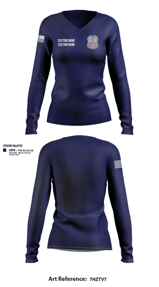 Womens Long Sleeve Vneck Shirt, Code 3 Investigations and Security, , Teamtime, Team time, sublimation, custom sports apparel, team uniforms, spirit wear, spiritwear, sports uniforms, custom shirts, team store, custom team store, fundraiser sports, apparel fundraiser