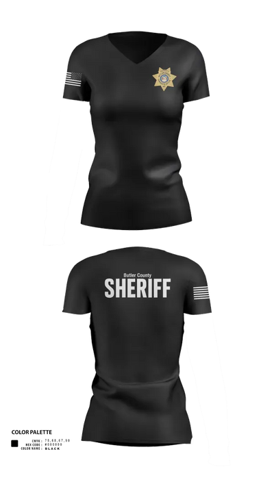 Butler County Sheriff’s Department 87460100 Women's Short Sleeve V-neck Shirt - 21