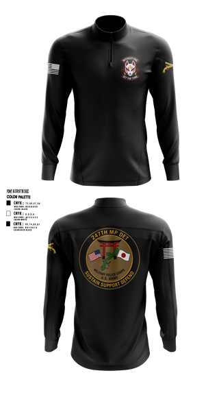 Quarter Zip Jacket, 247TH Military Police Detachment, Army, Teamtime, Team time, sublimation, custom sports apparel, team uniforms, spirit wear, spiritwear, sports uniforms, custom shirts, team store, custom team store, fundraiser sports, apparel fundraiser