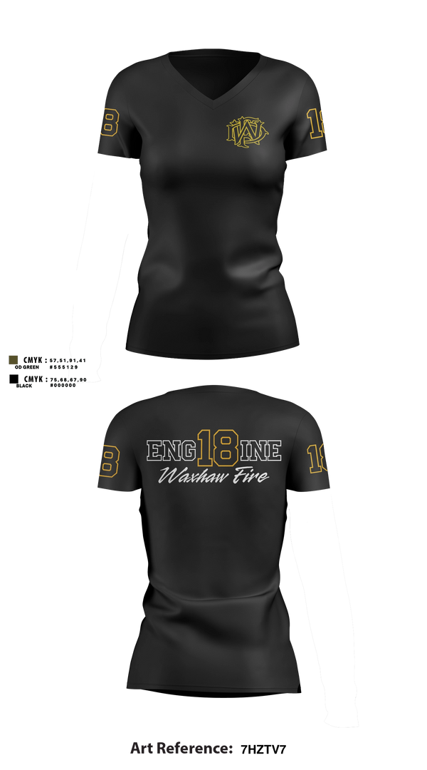 Womens Short Sleeve Vneck Shirt, Waxhaw Fire, Fire Department, Teamtime, Team time, sublimation, custom sports apparel, team uniforms, spirit wear, spiritwear, sports uniforms, custom shirts, team store, custom team store, fundraiser sports, apparel fundraiser