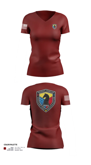 Womens Short Sleeve Vneck Shirt, Command Post Modernization, , Teamtime, Team time, sublimation, custom sports apparel, team uniforms, spirit wear, spiritwear, sports uniforms, custom shirts, team store, custom team store, fundraiser sports, apparel fundraiser