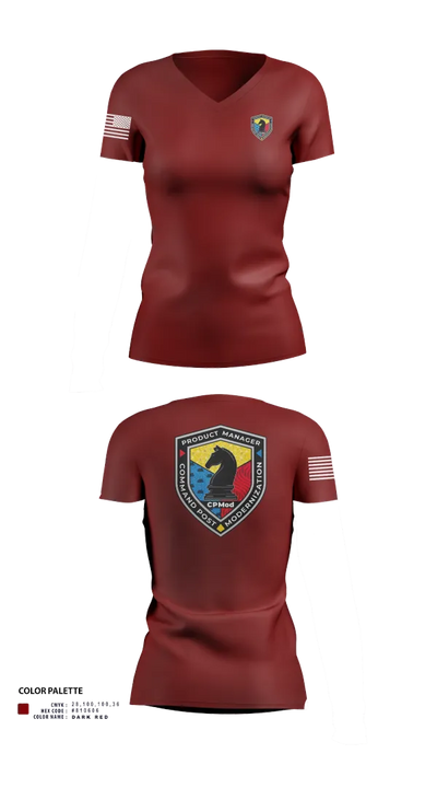 Command Post Modernization 61548186 Women's Short Sleeve V-neck Shirt - 22