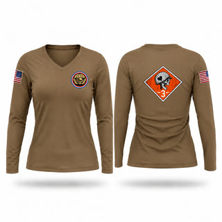 Womens Long Sleeve Vneck Shirt, Bastards, Army, Teamtime, Team time, sublimation, custom sports apparel, team uniforms, spirit wear, spiritwear, sports uniforms, custom shirts, team store, custom team store, fundraiser sports, apparel fundraiser