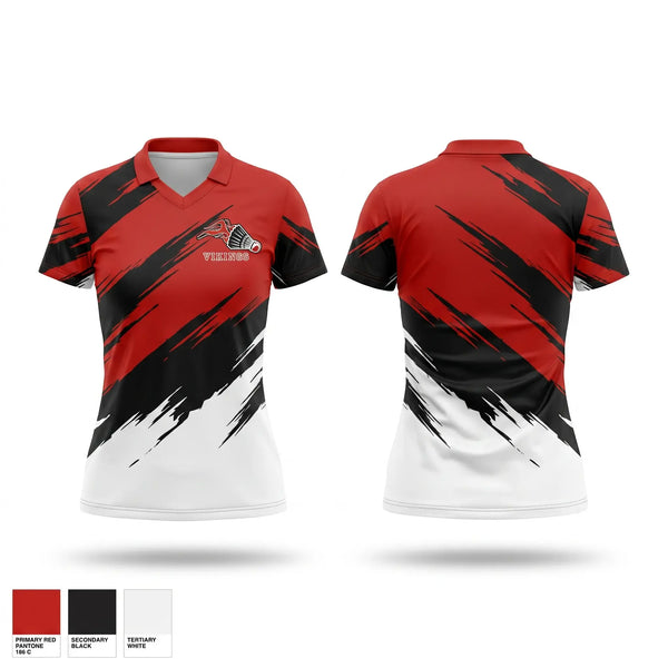 Womens Short Sleeve Vneck Shirt, Montgomery Badminton, Tennis, Teamtime, Team time, sublimation, custom sports apparel, team uniforms, spirit wear, spiritwear, sports uniforms, custom shirts, team store, custom team store, fundraiser sports, apparel fundraiser