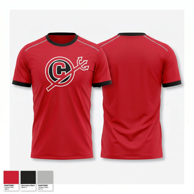 Clinton Red Devils 67578170 Short Sleeve Performance Shirt - 2