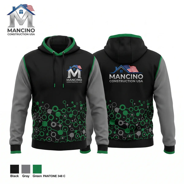 Hoodie, Mancino construction USA, , Teamtime, Team time, sublimation, custom sports apparel, team uniforms, spirit wear, spiritwear, sports uniforms, custom shirts, team store, custom team store, fundraiser sports, apparel fundraiser