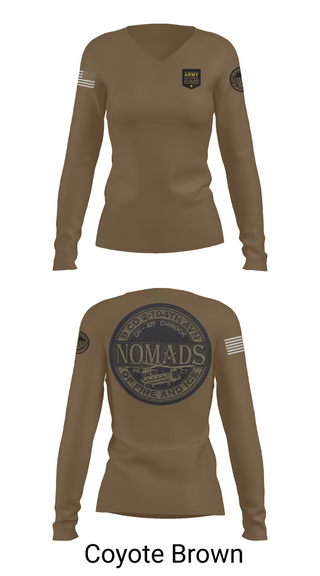Womens Long Sleeve Vneck Shirt, E CO 169 AVN, National Guard, Teamtime, Team time, sublimation, custom sports apparel, team uniforms, spirit wear, spiritwear, sports uniforms, custom shirts, team store, custom team store, fundraiser sports, apparel fundraiser