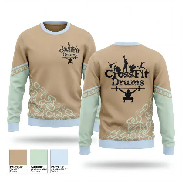 Crew Neck Sweatshirt, CrossFit Drums, Spirit Store, Teamtime, Team time, sublimation, custom sports apparel, team uniforms, spirit wear, spiritwear, sports uniforms, custom shirts, team store, custom team store, fundraiser sports, apparel fundraiser