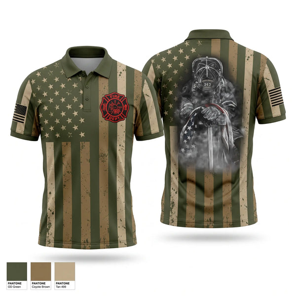 Short Sleeve Performance Polo, Middle inlet fire department, Fire Department, Teamtime, Team time, sublimation, custom sports apparel, team uniforms, spirit wear, spiritwear, sports uniforms, custom shirts, team store, custom team store, fundraiser sports, apparel fundraiser