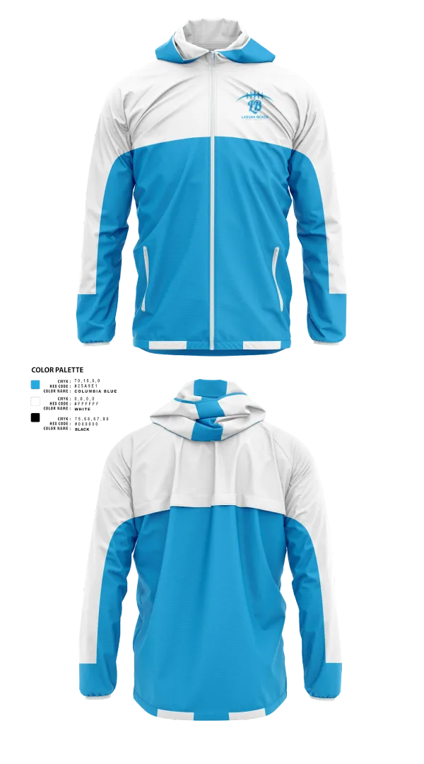 Windbreaker, Laguna Beach Youth Football, , Teamtime, Team time, sublimation, custom sports apparel, team uniforms, spirit wear, spiritwear, sports uniforms, custom shirts, team store, custom team store, fundraiser sports, apparel fundraiser