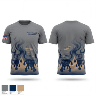 Old School Cotton Feel Shirt, Perrytown Volunteer Fire Department, Fire Department, Teamtime, Team time, sublimation, custom sports apparel, team uniforms, spirit wear, spiritwear, sports uniforms, custom shirts, team store, custom team store, fundraiser sports, apparel fundraiser